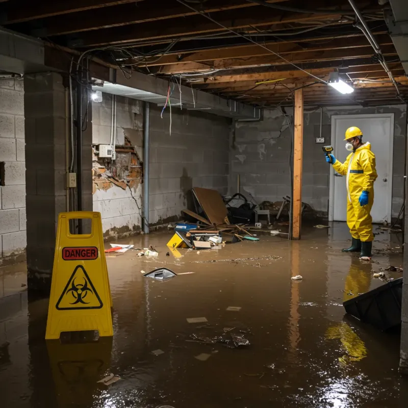 Flooded Basement Electrical Hazard in Farmersburg, IN Property